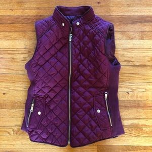 Burgundy maroon puffer vest